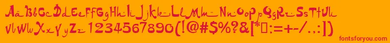 Nuria.Kz Font – Red Fonts on Orange Background