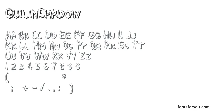 GuilinShadowフォント–アルファベット、数字、特殊文字