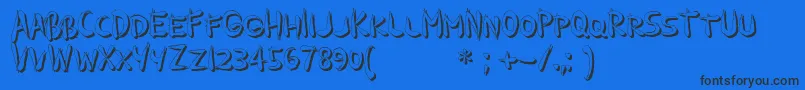 GuilinShadow-Schriftart – Schwarze Schriften auf blauem Hintergrund