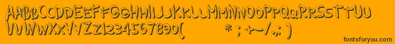 GuilinShadow-Schriftart – Schwarze Schriften auf orangefarbenem Hintergrund