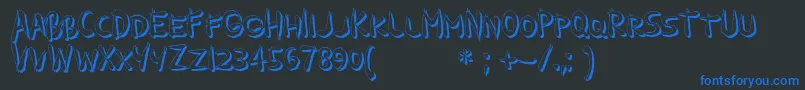 GuilinShadow Font – Blue Fonts on Black Background