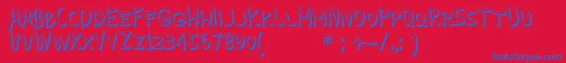 GuilinShadow Font – Blue Fonts on Red Background