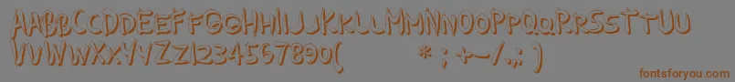 GuilinShadow-Schriftart – Braune Schriften auf grauem Hintergrund