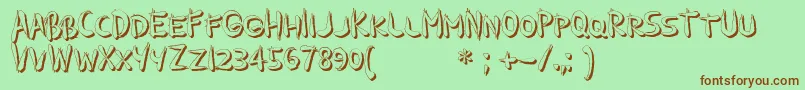GuilinShadow-Schriftart – Braune Schriften auf grünem Hintergrund