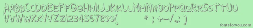GuilinShadow-Schriftart – Graue Schriften auf grünem Hintergrund