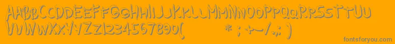 Fonte GuilinShadow – fontes cinzas em um fundo laranja