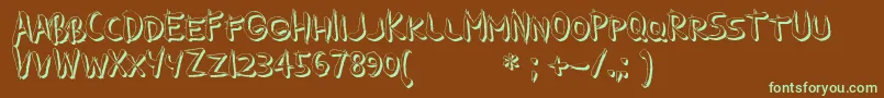 Weitere Informationen zur GuilinShadow-Schriftart GuilinShadow-Schriftart – Grüne Schriften auf braunem Hintergrund