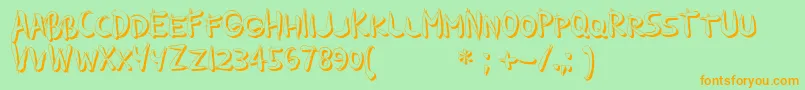 GuilinShadow Font – Orange Fonts on Green Background