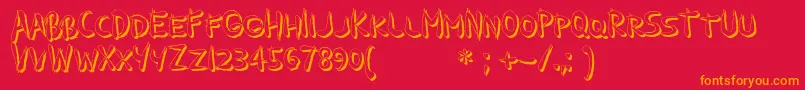 GuilinShadow Font – Orange Fonts on Red Background