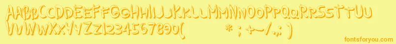 GuilinShadow-Schriftart – Orangefarbene Schriften auf gelbem Hintergrund