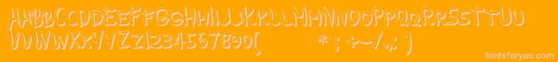 GuilinShadow-Schriftart – Rosa Schriften auf orangefarbenem Hintergrund