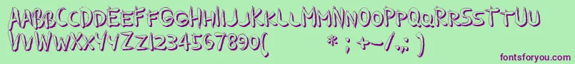 GuilinShadow Font – Purple Fonts on Green Background