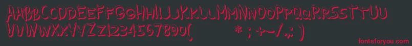 GuilinShadow-Schriftart – Rote Schriften auf schwarzem Hintergrund