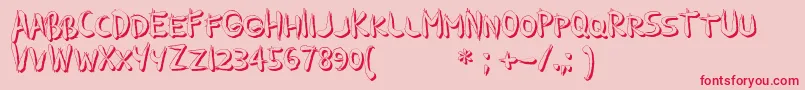 GuilinShadow Font – Red Fonts on Pink Background