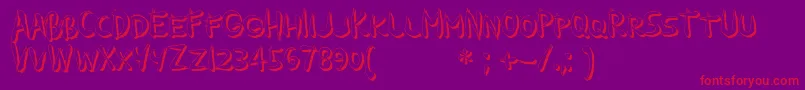 フォントGuilinShadow – 紫の背景に赤い文字