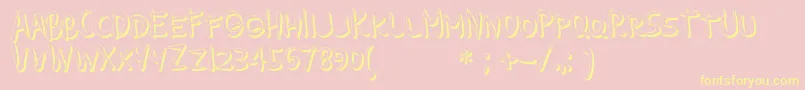 GuilinShadow Font – Yellow Fonts on Pink Background