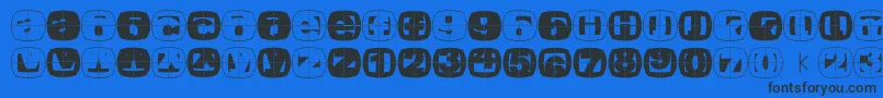 フォントFragmentcapsround – 黒い文字の青い背景