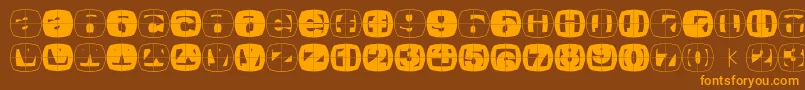 Fragmentcapsround Font – Orange Fonts on Brown Background