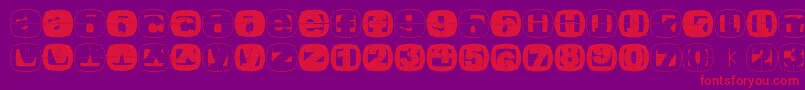 Fragmentcapsround Font – Red Fonts on Purple Background