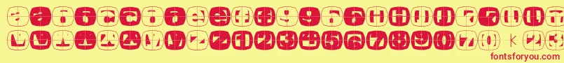 Fragmentcapsround Font – Red Fonts on Yellow Background