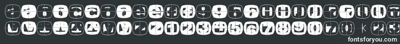Шрифт Fragmentcapsround – белые шрифты на чёрном фоне