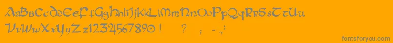 Raneinsular Font – Gray Fonts on Orange Background