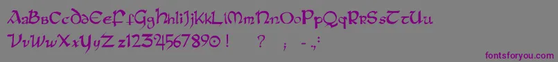 Raneinsular-fontti – violetit fontit harmaalla taustalla