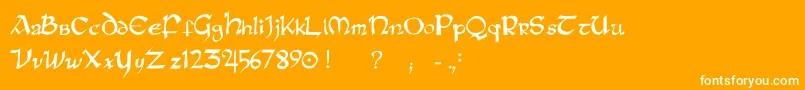 フォントRaneinsular – オレンジの背景に白い文字