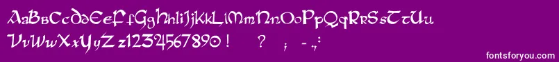 フォントRaneinsular – 紫の背景に白い文字