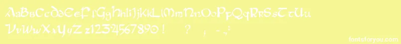 フォントRaneinsular – 黄色い背景に白い文字