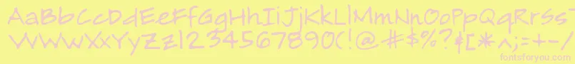 Alamendro Font – Pink Fonts on Yellow Background