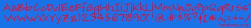 Alamendro Font – Red Fonts on Blue Background