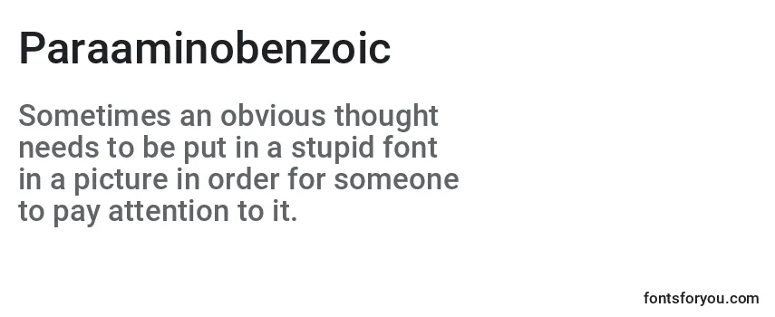 Review of the Paraaminobenzoic Font
