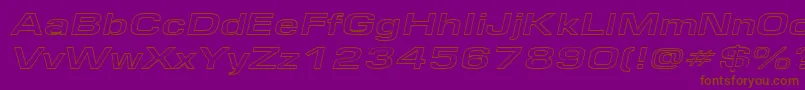 EurosewidehollowItalic Font – Brown Fonts on Purple Background