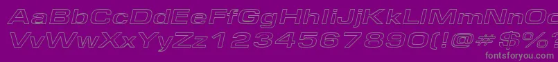 EurosewidehollowItalic Font – Gray Fonts on Purple Background