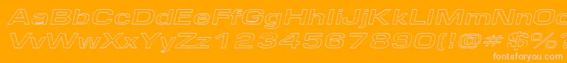 EurosewidehollowItalic Font – Pink Fonts on Orange Background