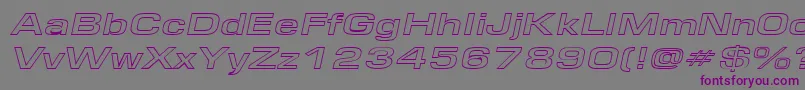 EurosewidehollowItalic Font – Purple Fonts on Gray Background