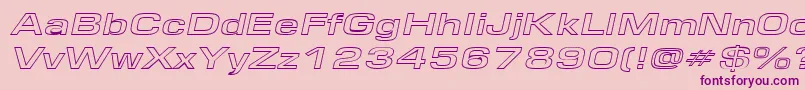 EurosewidehollowItalic Font – Purple Fonts on Pink Background