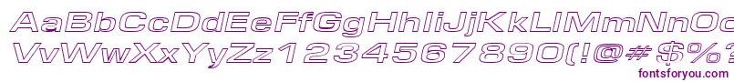 EurosewidehollowItalic Font – Purple Fonts on White Background