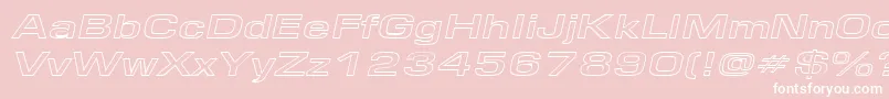 EurosewidehollowItalic Font – White Fonts on Pink Background