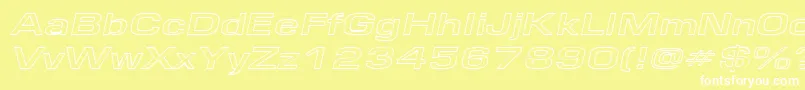 EurosewidehollowItalic Font – White Fonts on Yellow Background