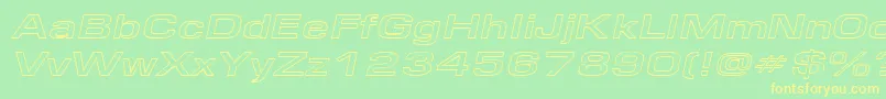 EurosewidehollowItalic Font – Yellow Fonts on Green Background