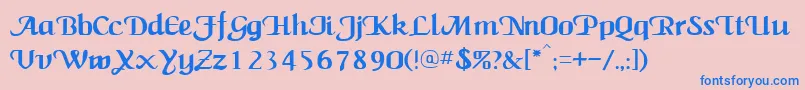 Шрифт Wings – синие шрифты на розовом фоне