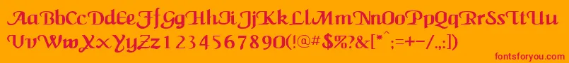 Wings Font – Red Fonts on Orange Background