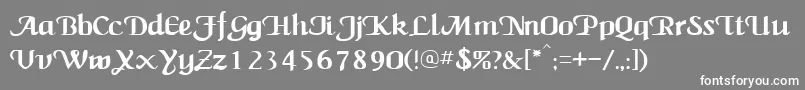 フォントWings – 灰色の背景に白い文字