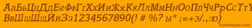 ItaliacyrillicitalicItalic Font – Brown Fonts on Orange Background