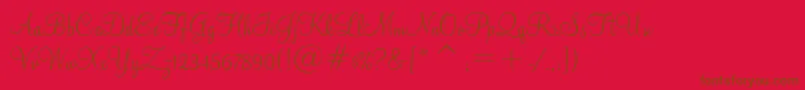 MontereyBt Font – Brown Fonts on Red Background