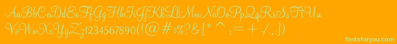 MontereyBt-fontti – vihreät fontit oranssilla taustalla