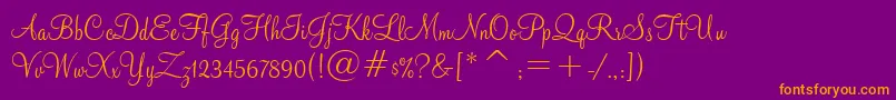 MontereyBt Font – Orange Fonts on Purple Background