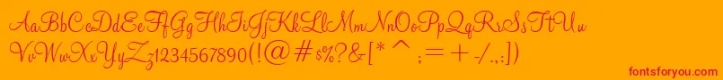 MontereyBt Font – Red Fonts on Orange Background